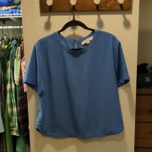 LOFT Vibrant Blue Short Sleeve Top